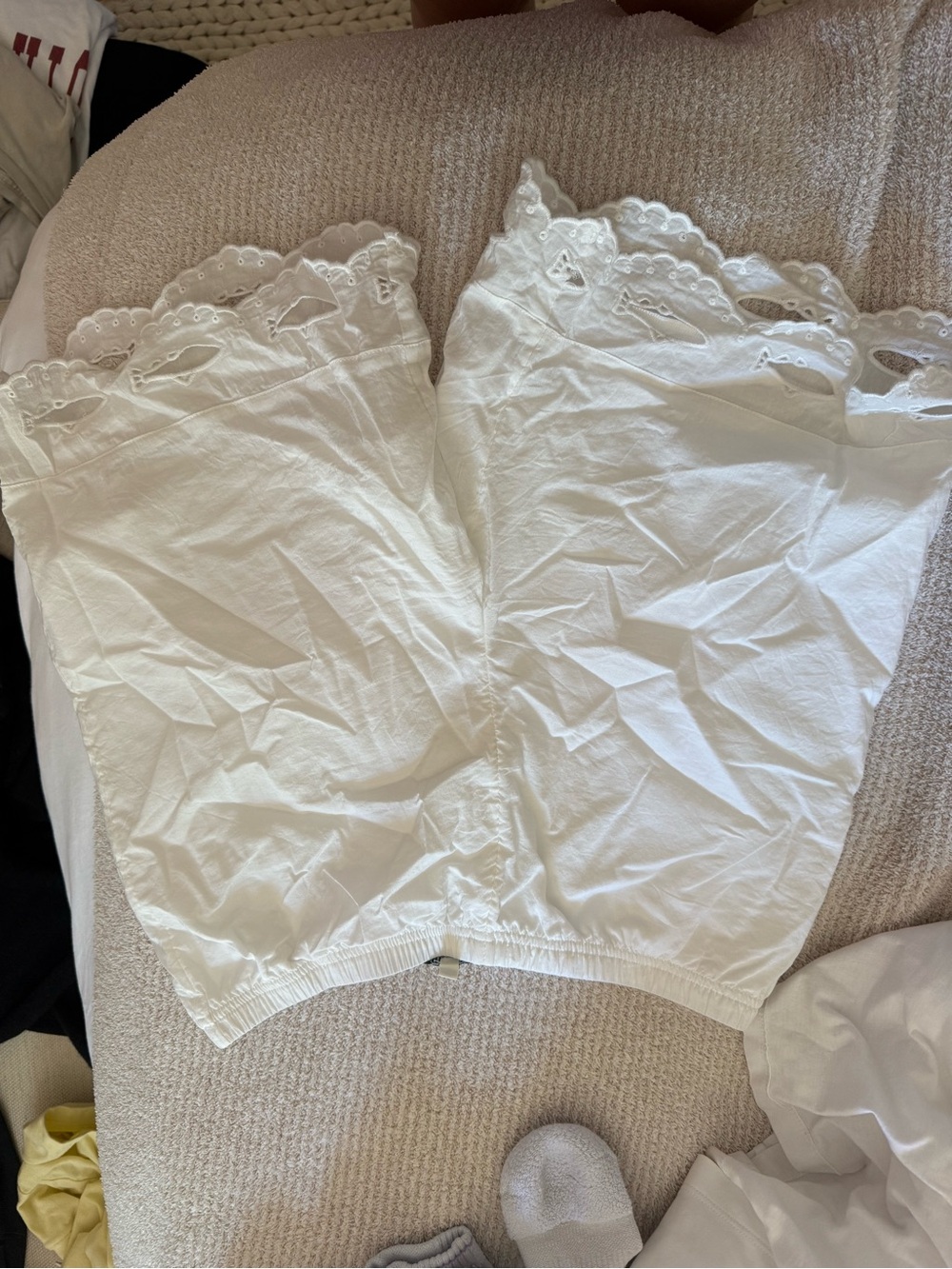 Women's White Cotton Eyelet Slip - Classic Undergarment - Picture 2 of 4